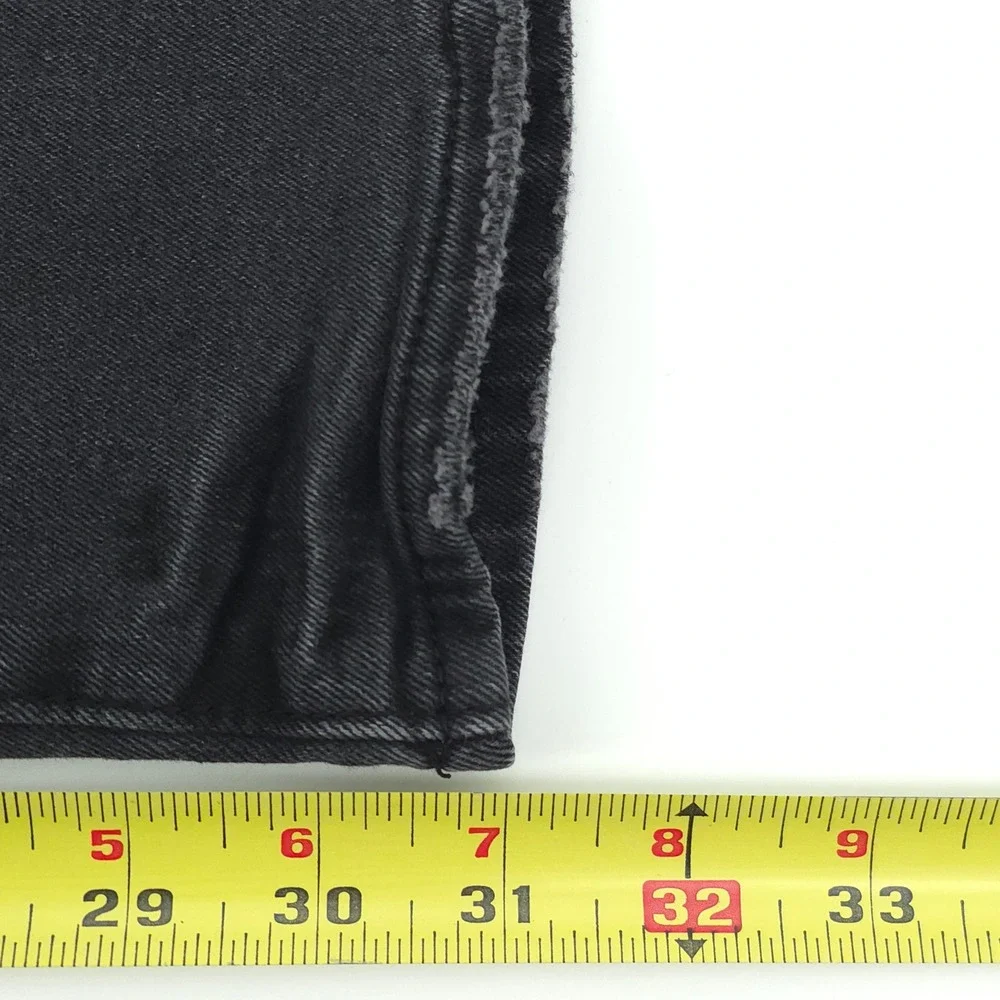 MBX Mens Jeans Slim Straight 32x32 Black Distressed Premium Denim Goods